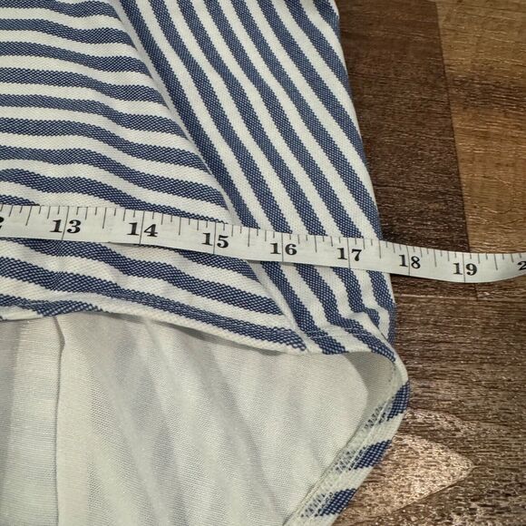 Time and Tru Blue Striped 1 Piece Swimsuit Plus Sz 1X (16W-18W) Coastal Nautical - Picture 4 of 5
